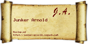 Junker Arnold névjegykártya